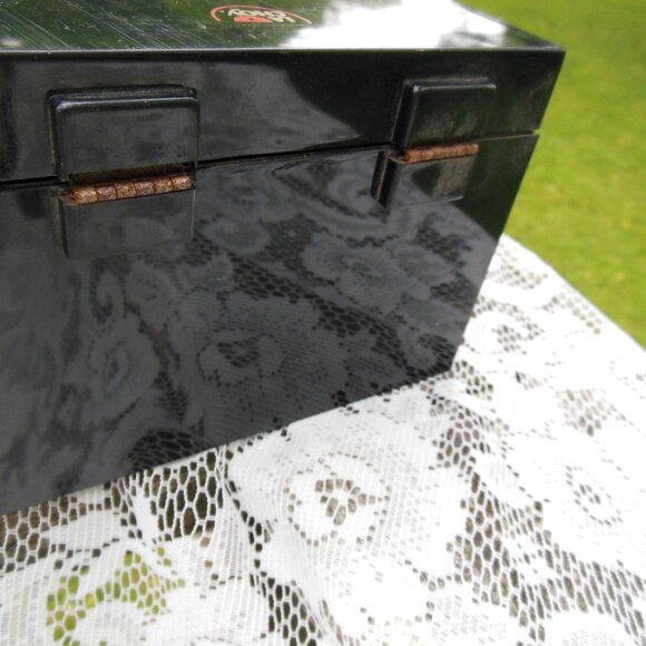 recipe box La Choy brand plastic black w red dragon many recipe cards inside 80s - Picture 6 of 15